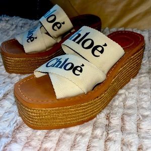 Chloe sandals Woody Logo Espadrille size 36
